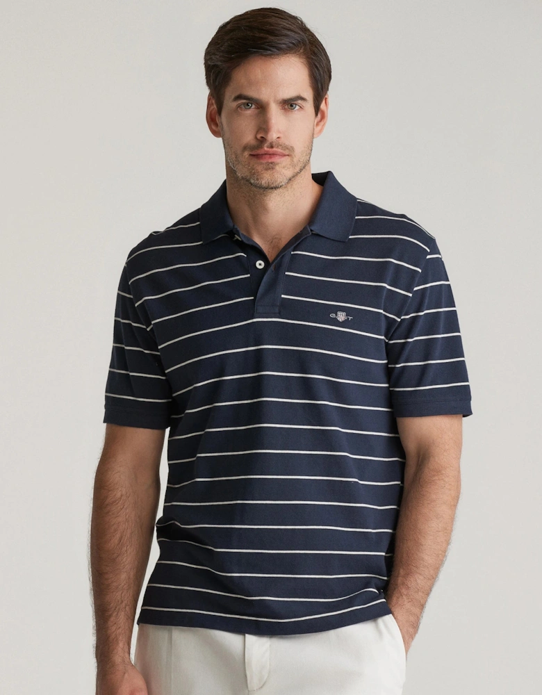 Mens Striped Short Sleeve Polo