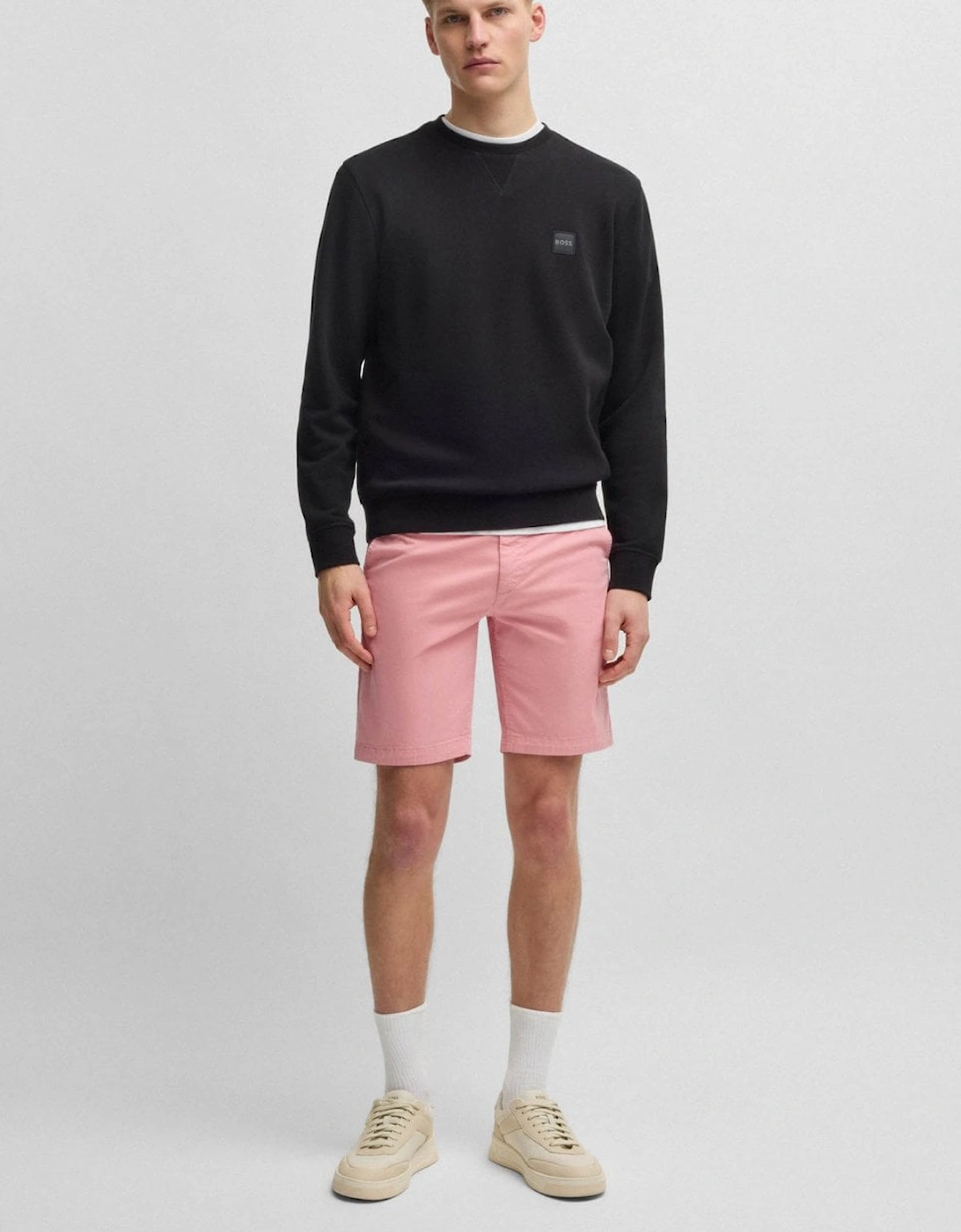 BOSS Orange Mens Slim Fit Chino Shorts in Stretch Cotton Twill