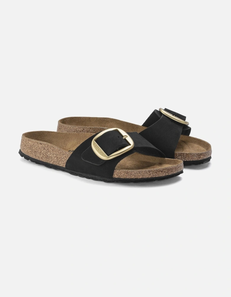 Big Buckle Womens Nubuck Leather Sandals