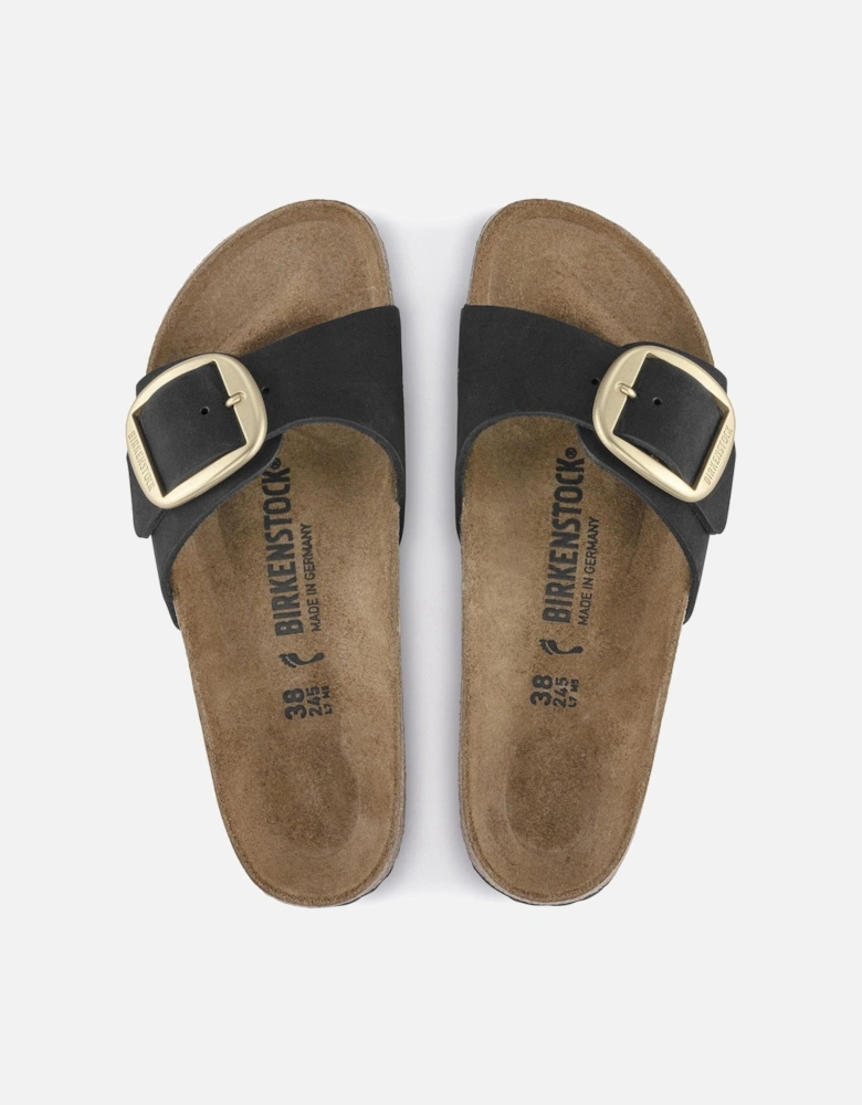 Big Buckle Womens Nubuck Leather Sandals