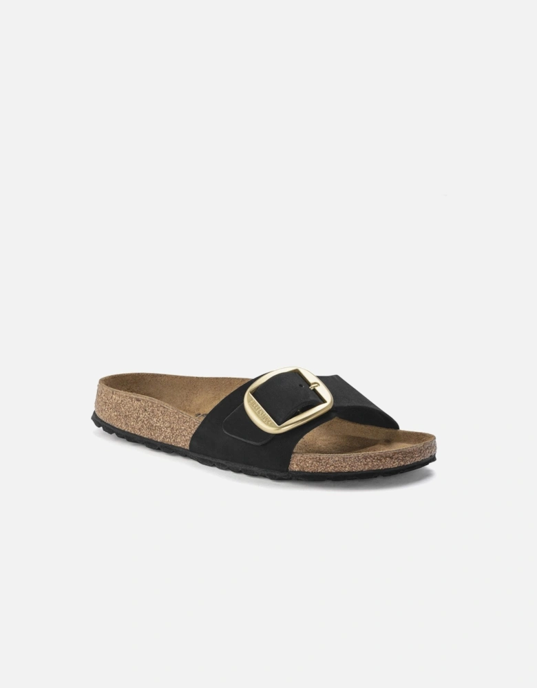 Big Buckle Womens Nubuck Leather Sandals
