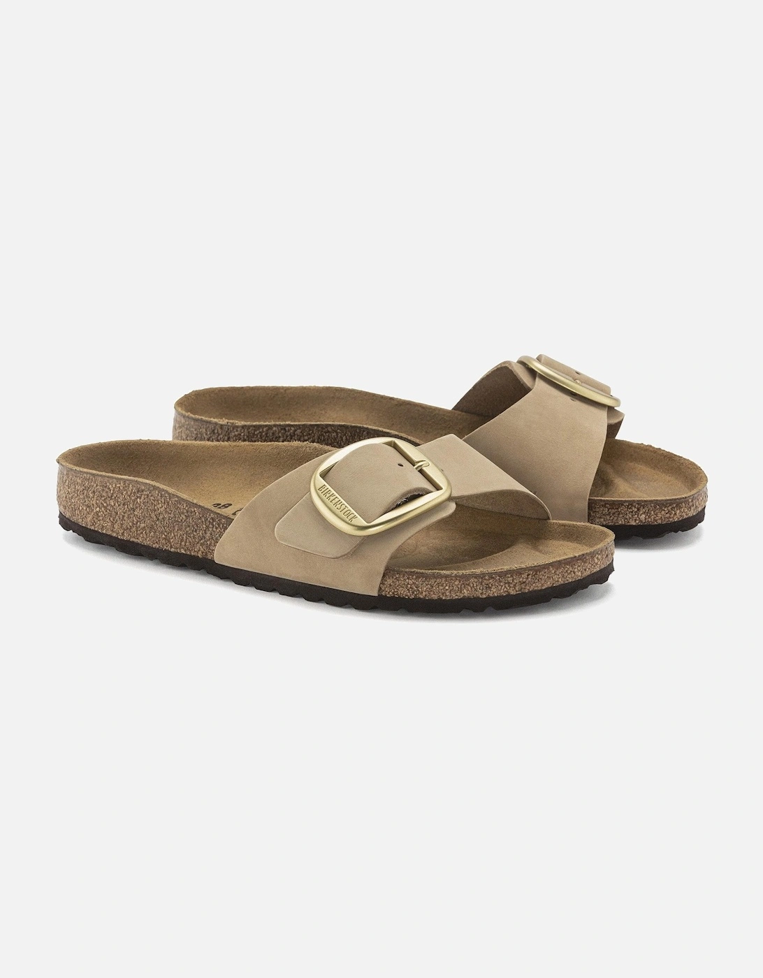 Big Buckle Womens Nubuck Leather Sandals, 7 of 6