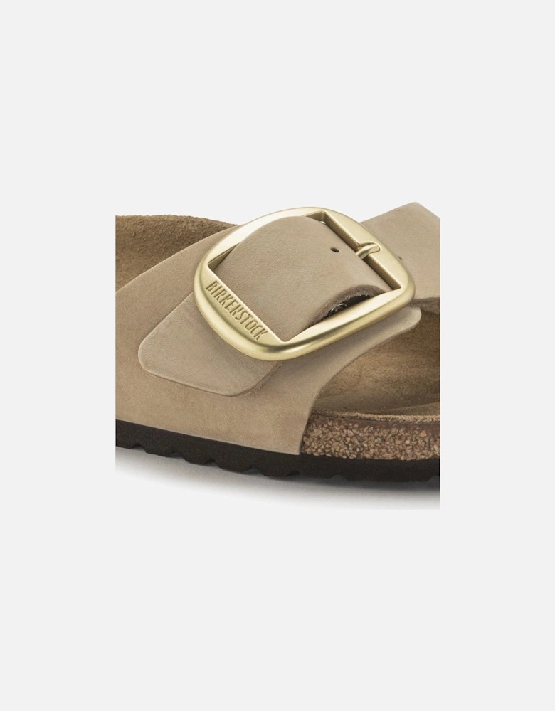 Big Buckle Womens Nubuck Leather Sandals