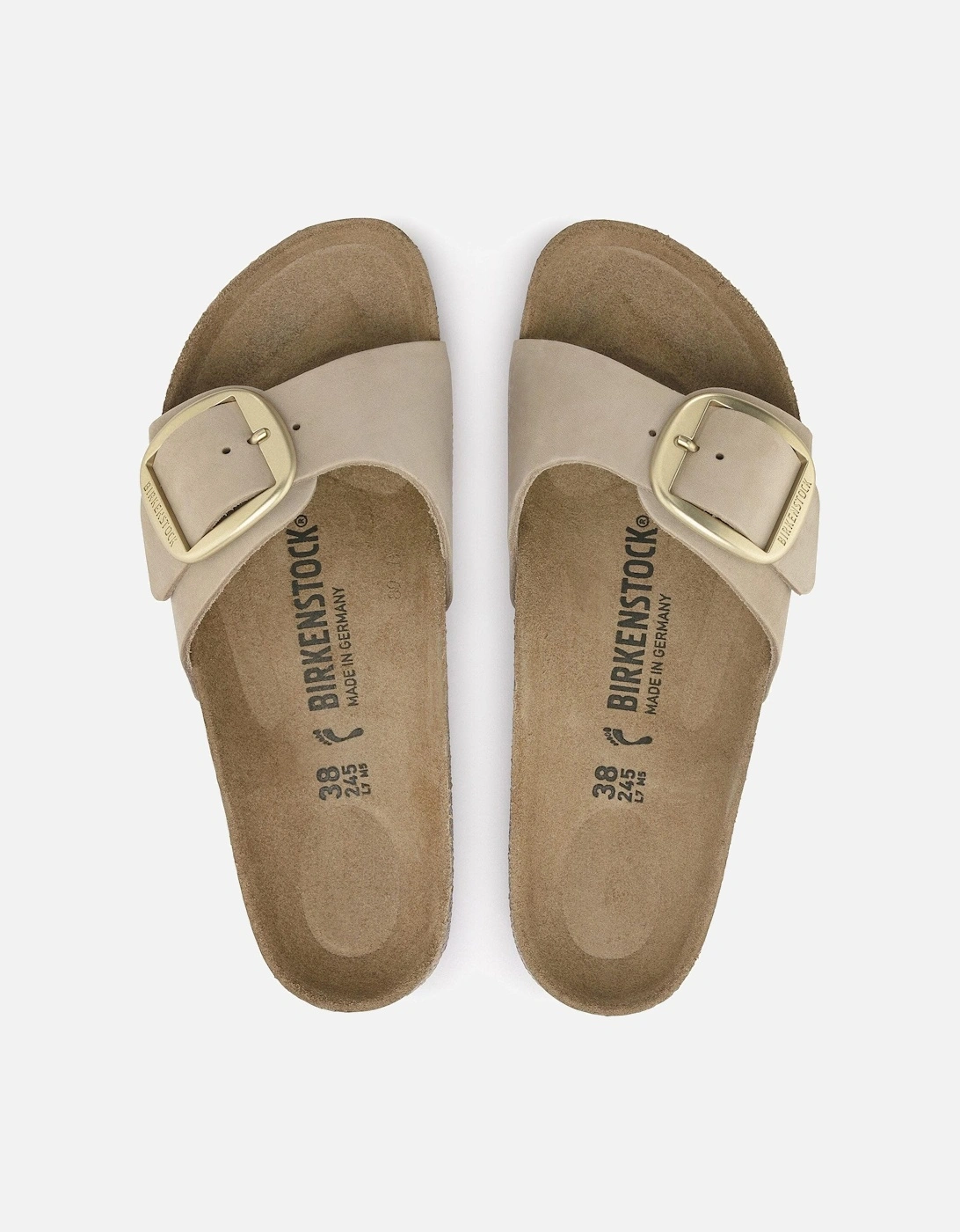 Big Buckle Womens Nubuck Leather Sandals