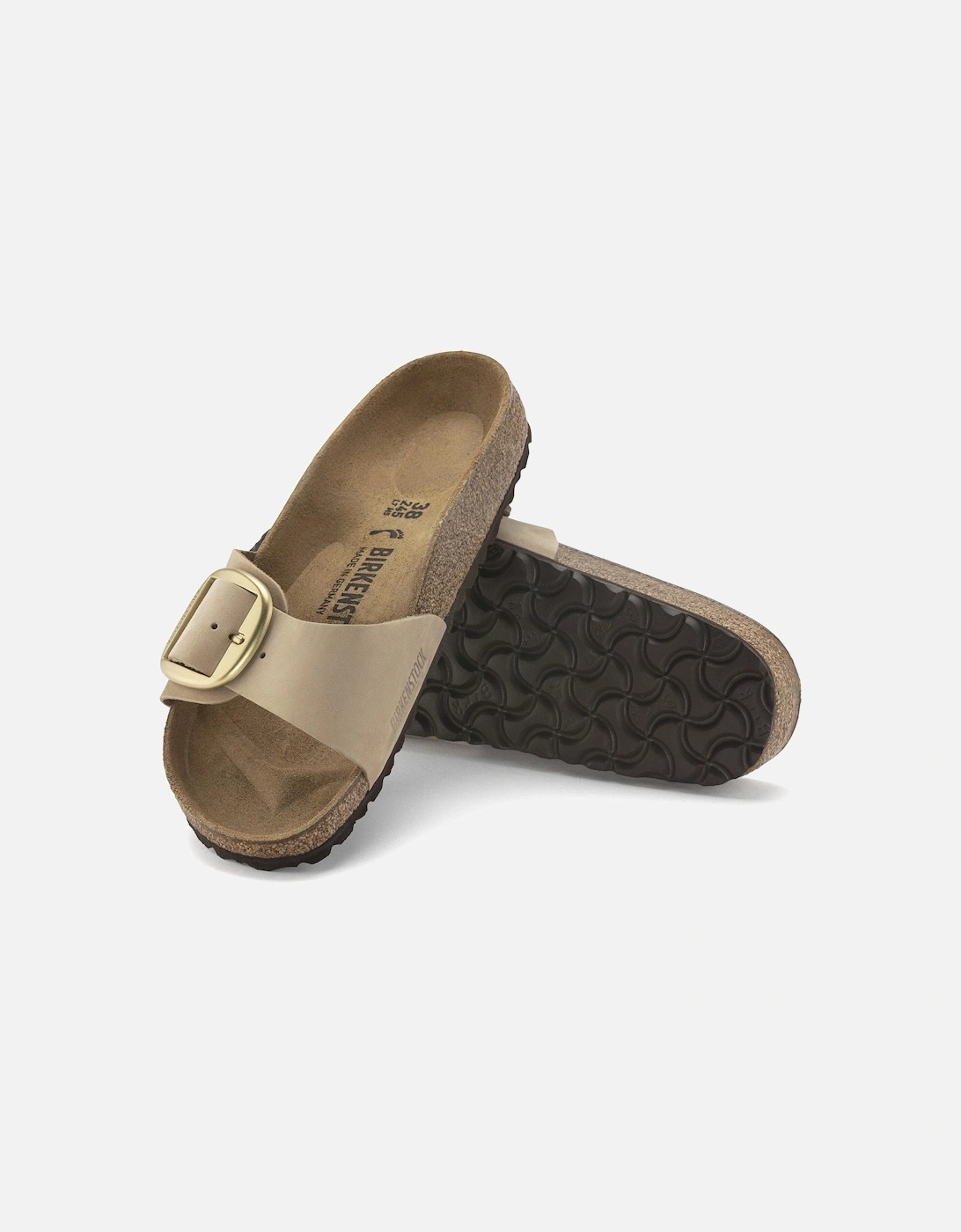 Big Buckle Womens Nubuck Leather Sandals