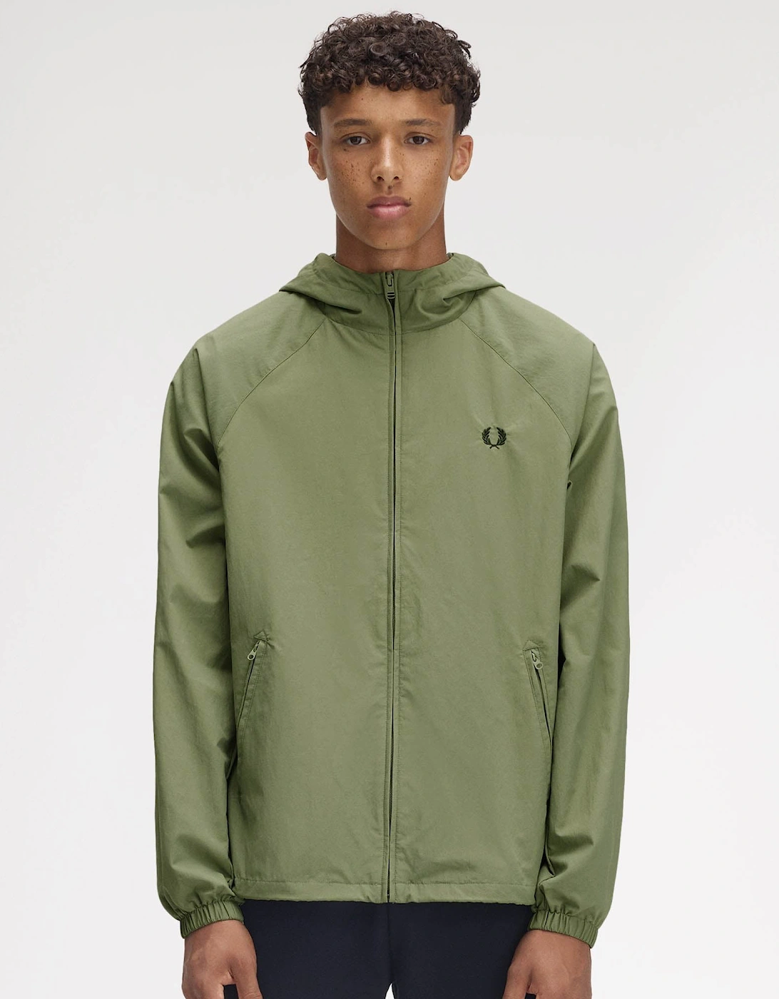 Taslan Mens Hooded Shell Jacket Olive Mint X88, 2 of 1