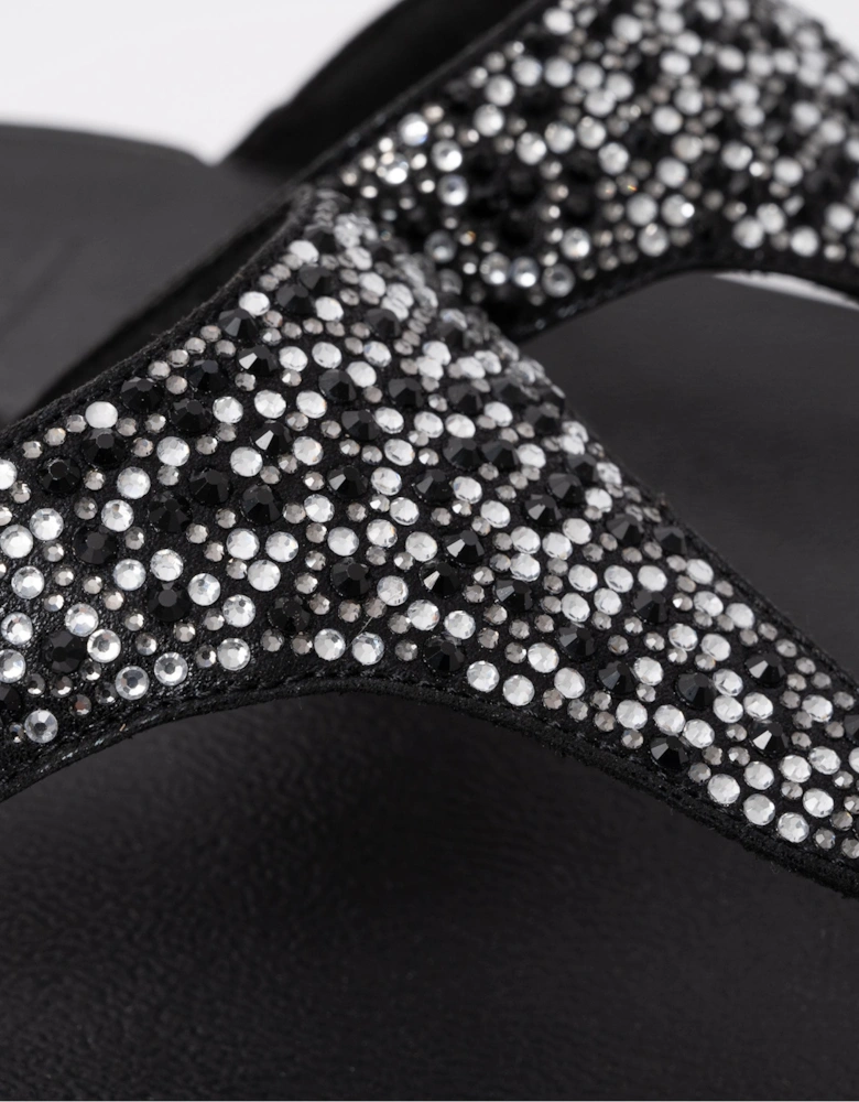 Womens Lulu Crystal-Mix Toe-Post Sandals