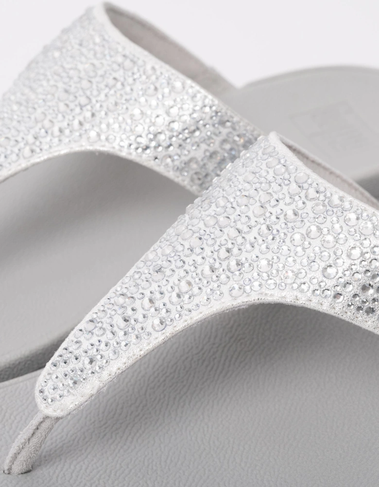 Womens Lulu Crystal-Mix Toe-Post Sandals