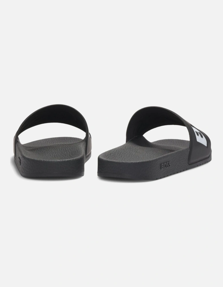 BOSS Orange Aryeh Mens Italian-Made Slides with Large Logo Detail NOS - Black 002