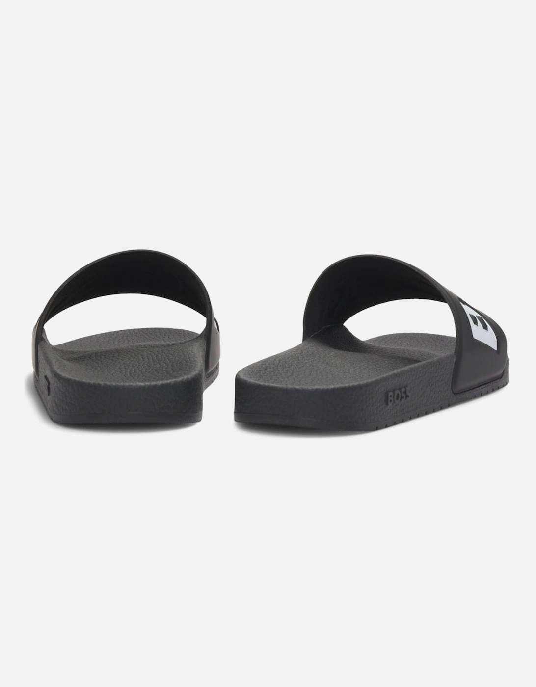 BOSS Orange Aryeh Mens Italian-Made Slides with Large Logo Detail NOS - Black 002