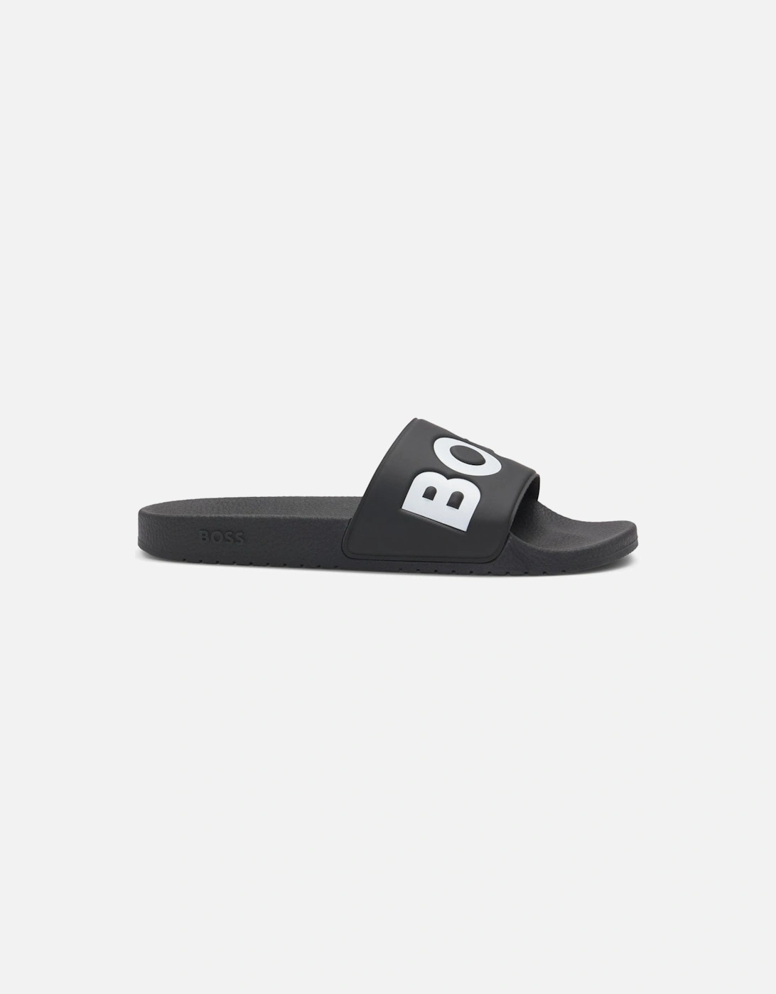BOSS Orange Aryeh Mens Italian-Made Slides with Large Logo Detail NOS - Black 002
