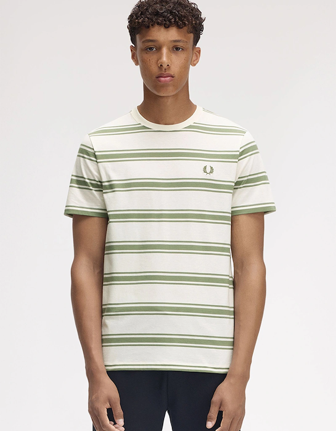 Fred Perry Men's White Fine Stripe T-Shirt  38 Medium