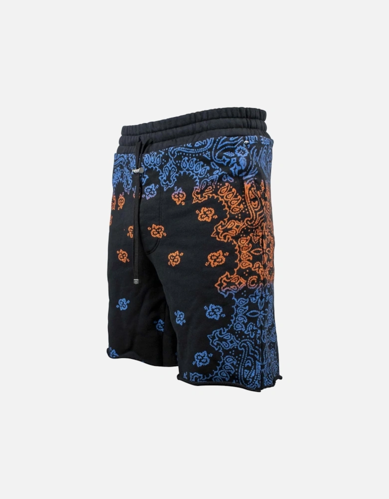 BANDANA BLEACH SHORTS BLUE / ORANGE