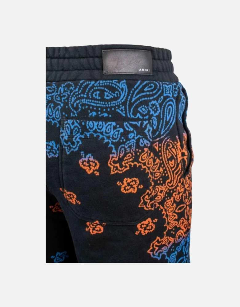 BANDANA BLEACH SHORTS BLUE / ORANGE