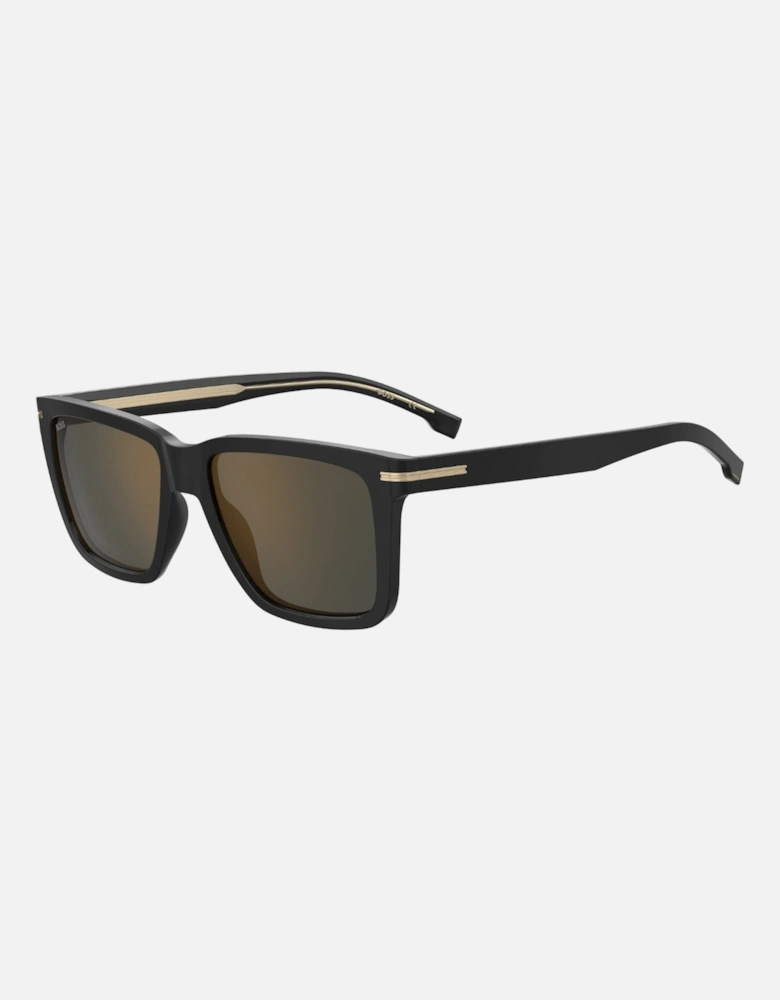Gold Detail Black Frame Grey Bronze SP Lens Sunglasses