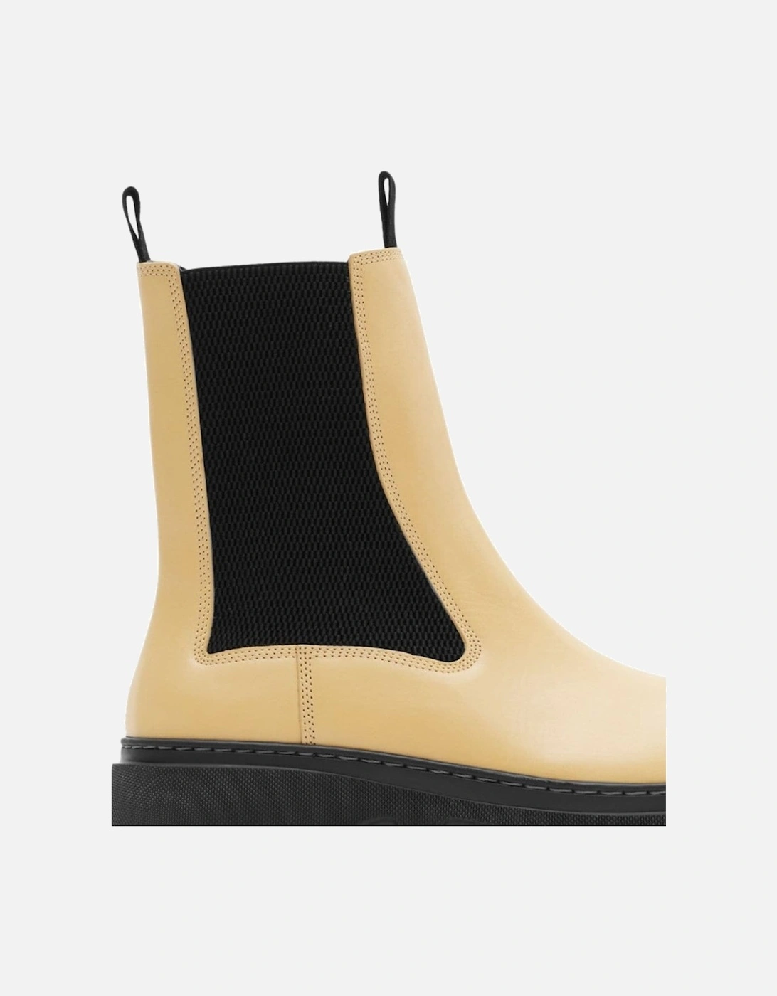 Creeper Custard Beige Leather Chelsea Boots