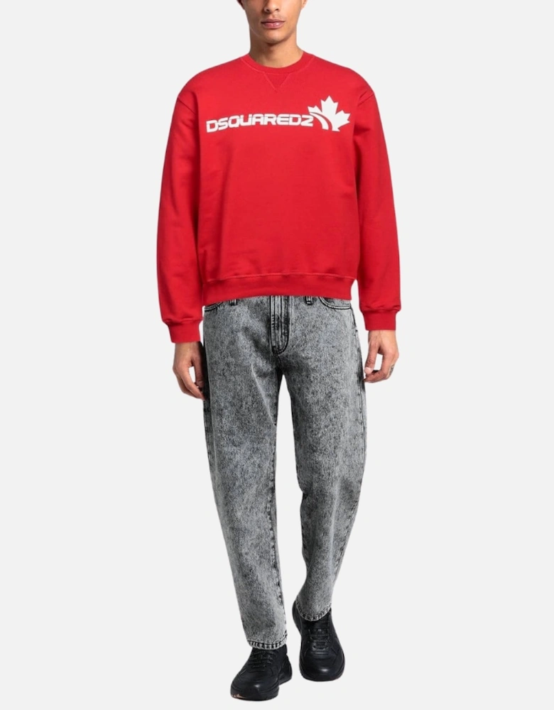 Bold Maple Leaf Logo Red Sweatshirt