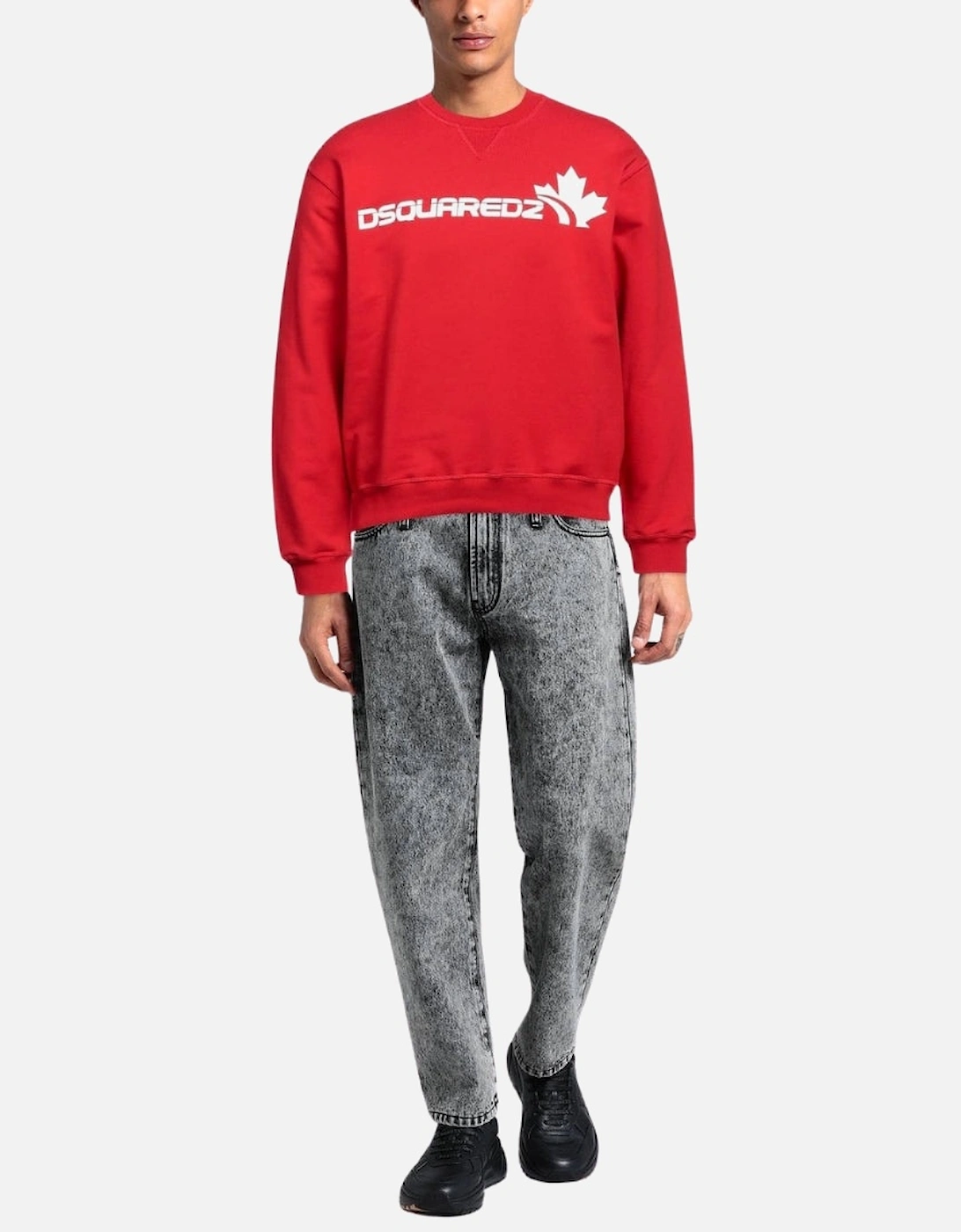 Bold Maple Leaf Logo Red Sweatshirt