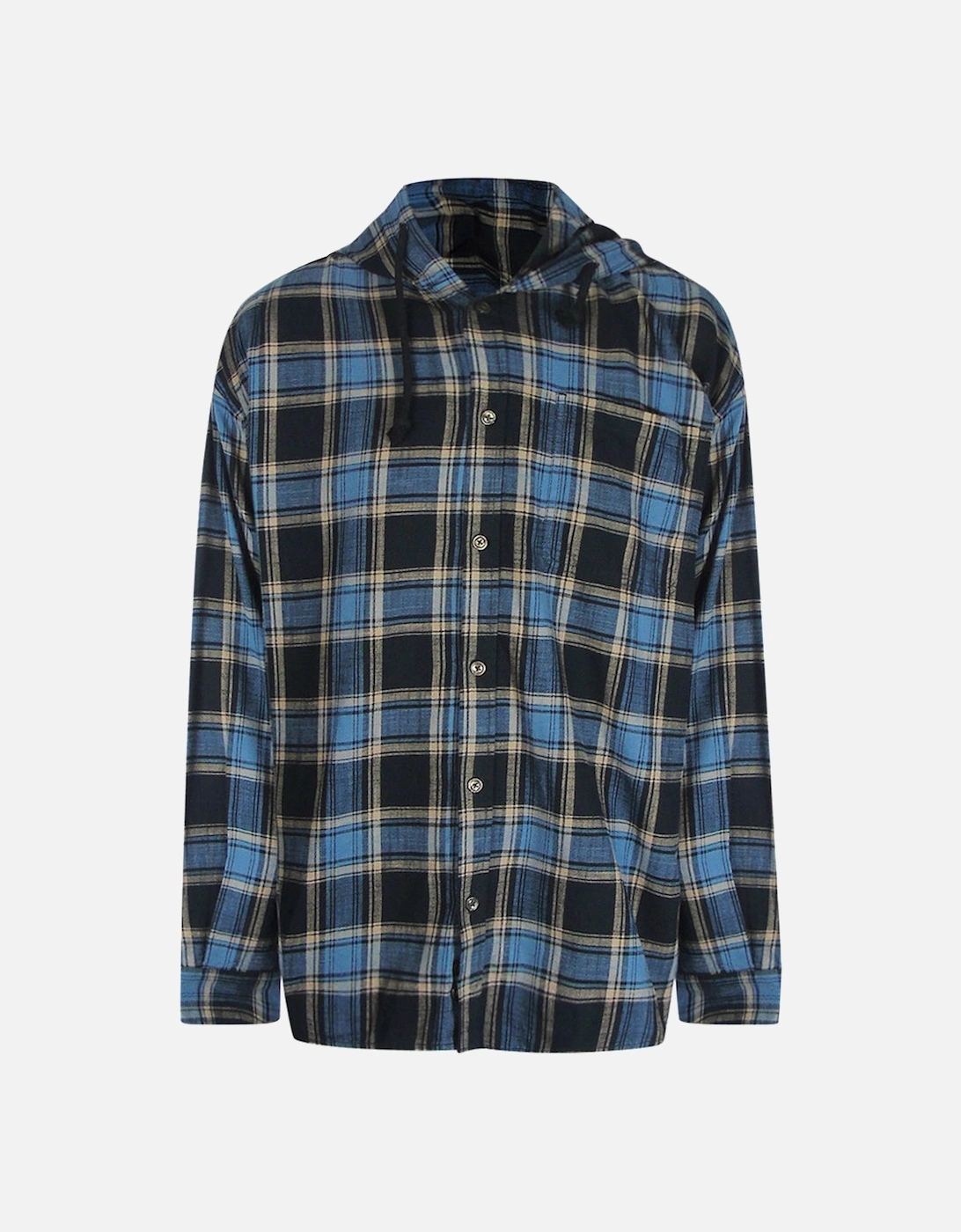 Blue Checkered Black Hooded Shirt, 4 of 3