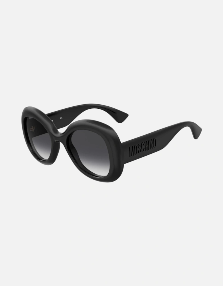 Bold Rounded Frame Black Sunglasses