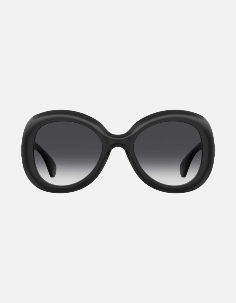 Bold Rounded Frame Black Sunglasses
