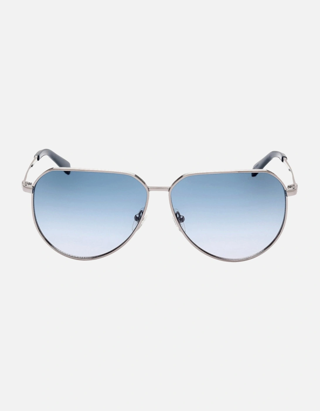 Shiny Gunmetal Grey Gradient Blue Lensed Sunglasses, 3 of 2
