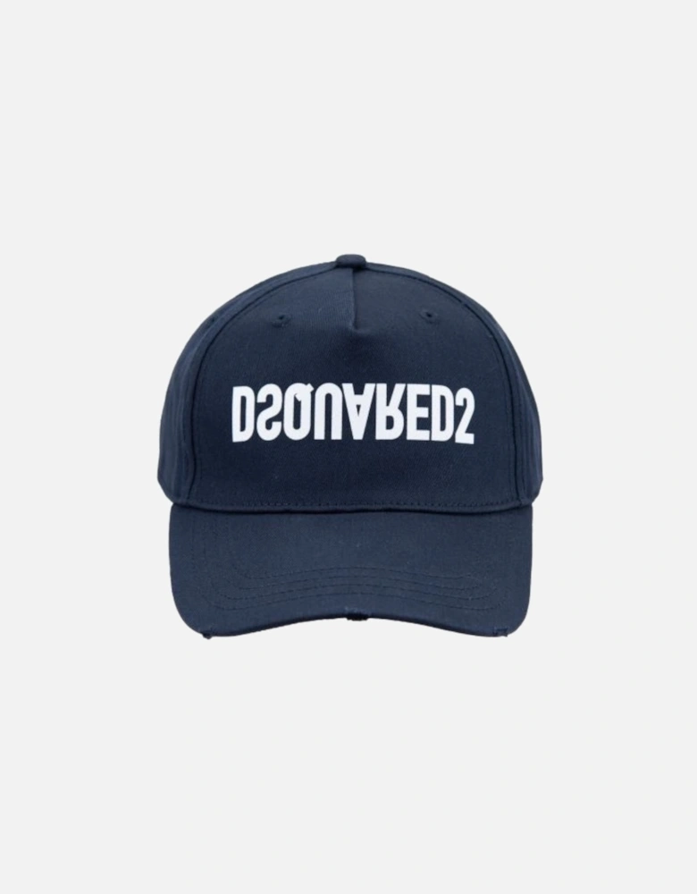 Reverse Logo Cap Navy Blue Hat