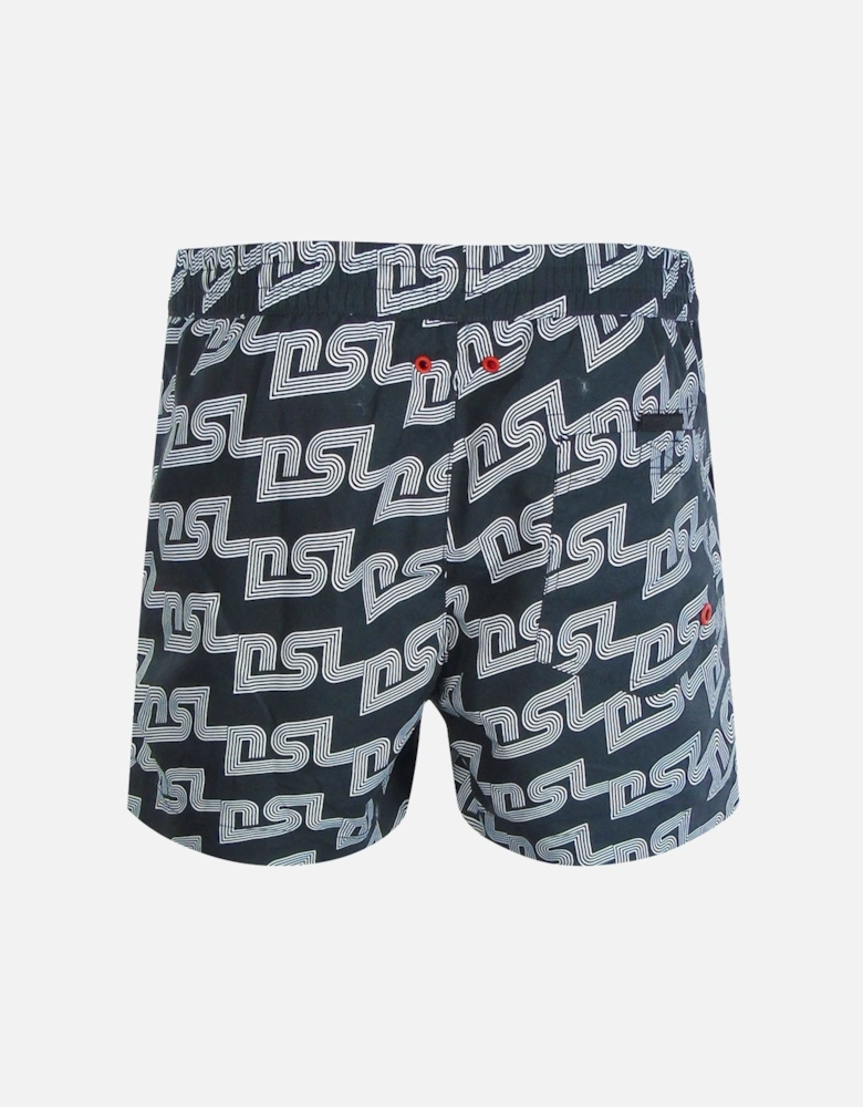 BMBX-KEN-37 All Over DSL Logo Black Beach Shorts