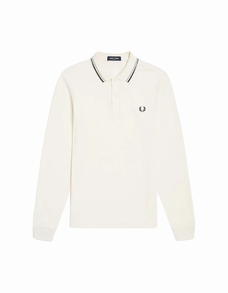 Black/Limestone Twin Tipped Collar Ecru White Polo Shirt