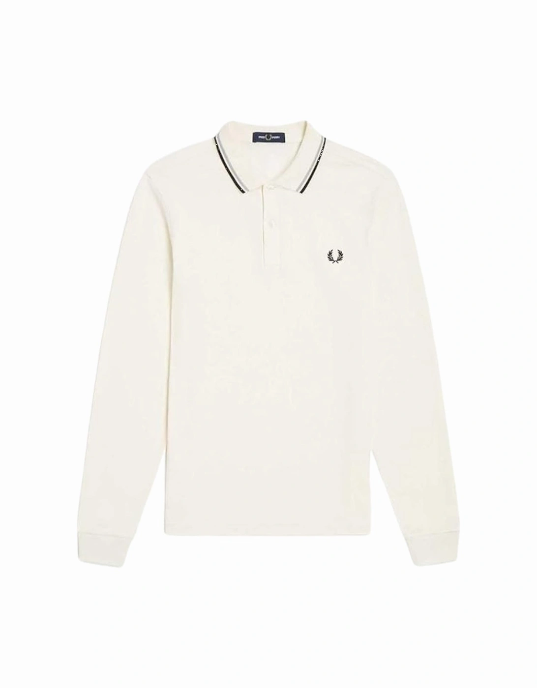 Black/Limestone Twin Tipped Collar Ecru White Polo Shirt, 2 of 1