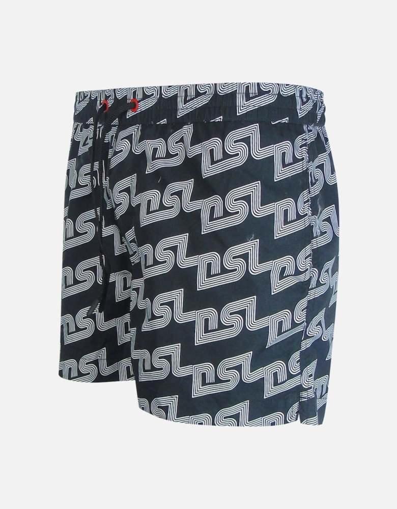 BMBX-KEN-37 All Over DSL Logo Black Beach Shorts