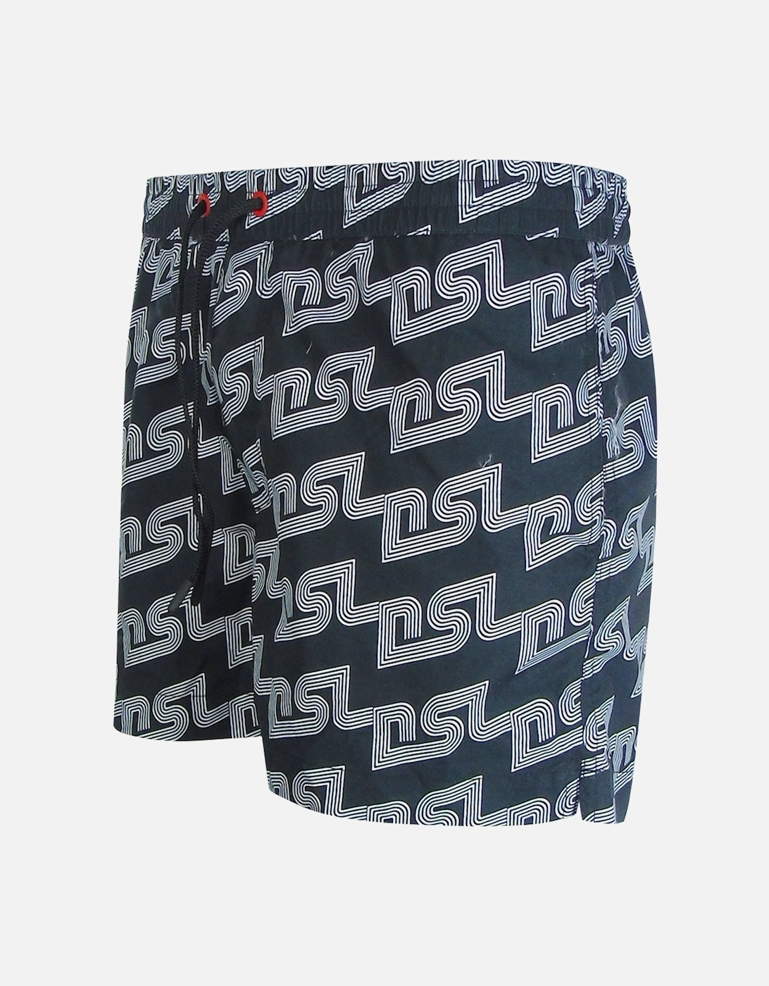 BMBX-KEN-37 All Over DSL Logo Black Beach Shorts