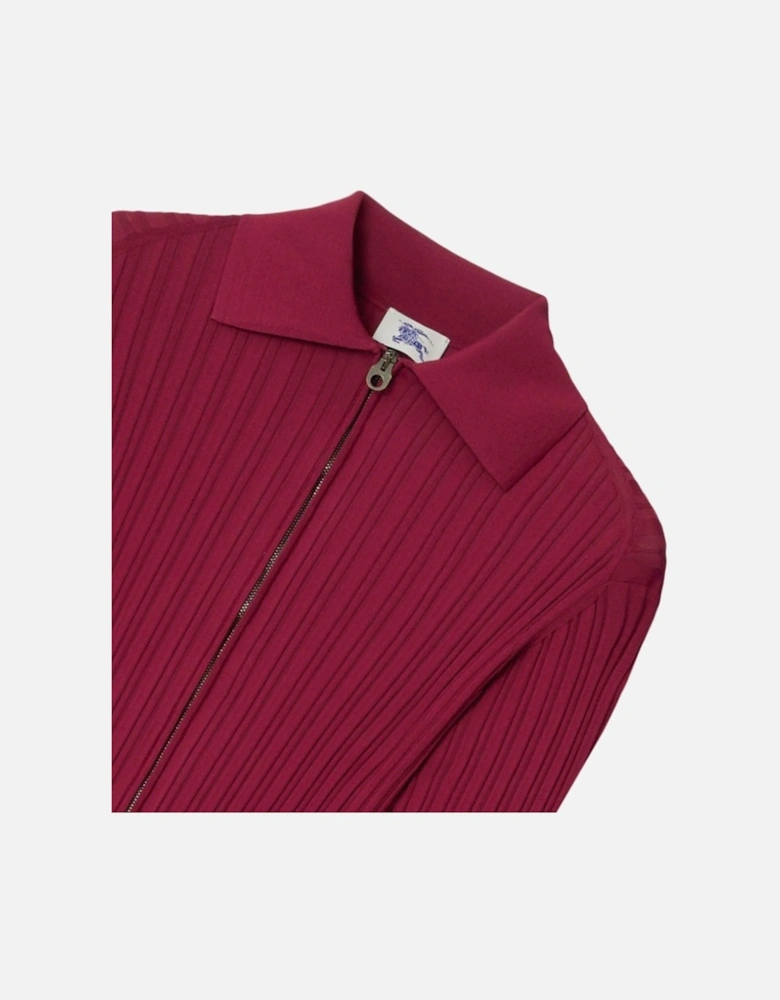Ribbed EKD Long Sleeve Dress Ripple Burgundy Ribbed Dress