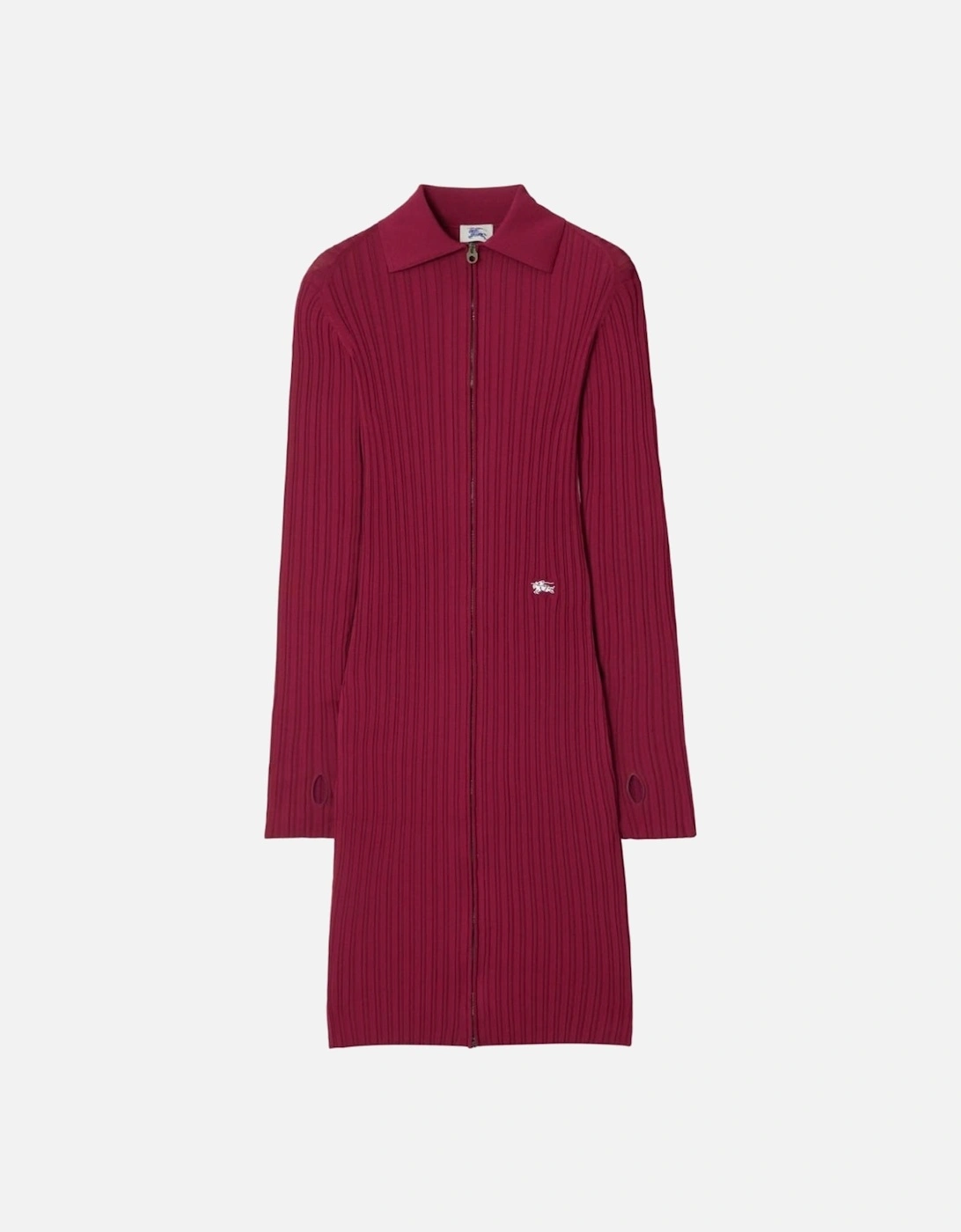Ribbed EKD Long Sleeve Dress Ripple Burgundy Ribbed Dress, 7 of 6