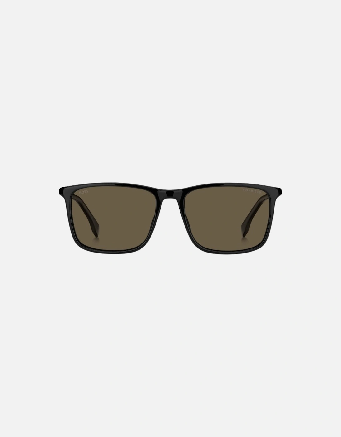 Brown Polarized Lens Black Thin Framed Sunglasses, 3 of 2