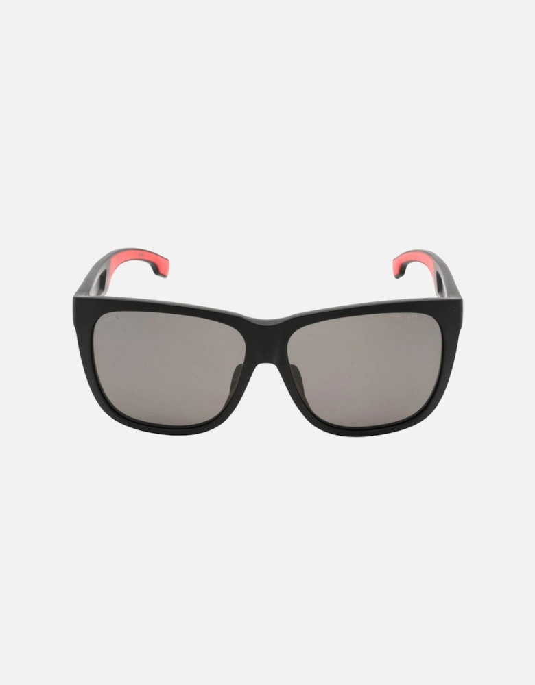 Grey Polarized Lensed Black and Red Detail Sunglasses