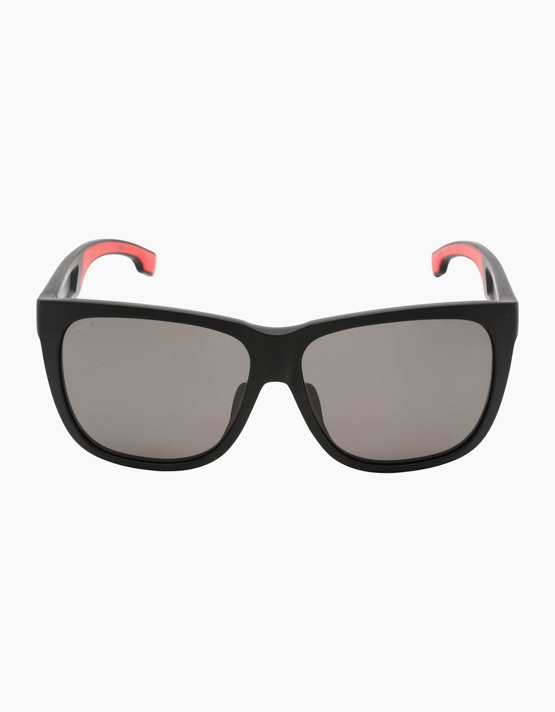 Hugo Boss Men's Grey/Black/Red Polarized Lensed And Detail Sunglasses - Size: One Size