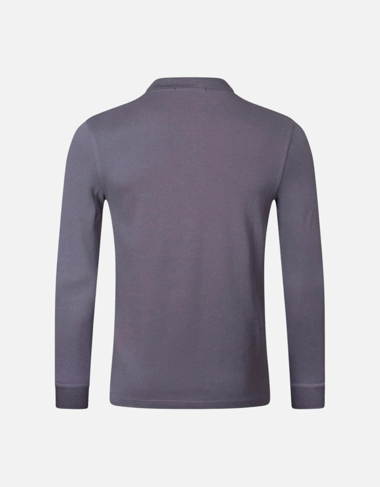 Gunmetal Grey Plain Long Sleeve Polo Shirt