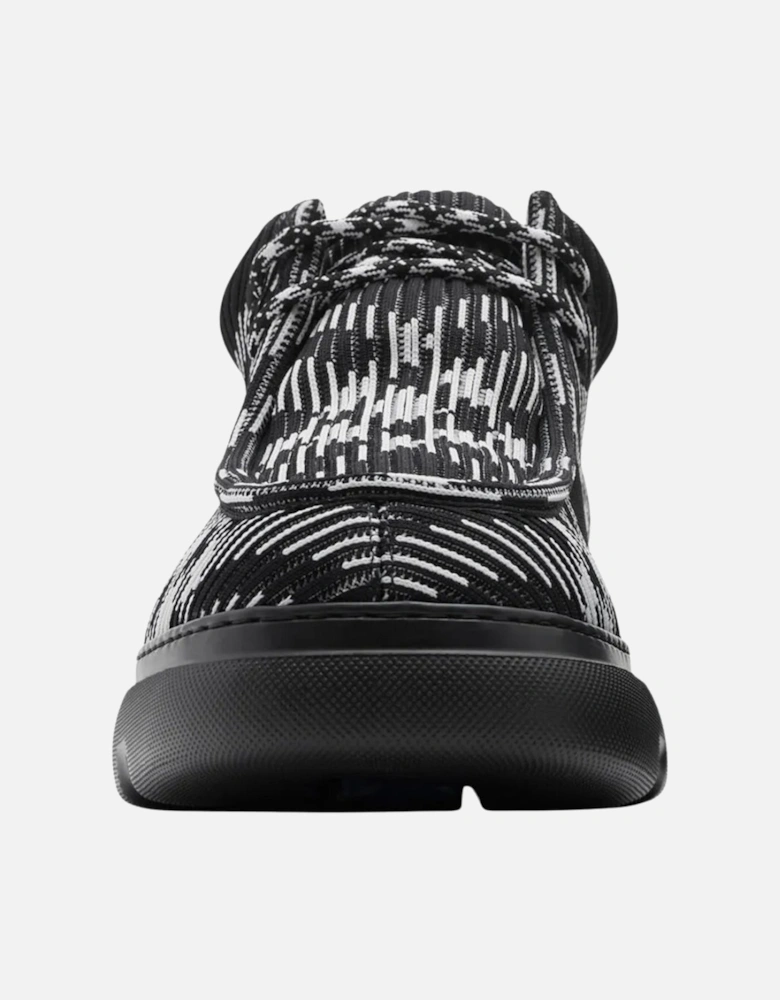Checked Creeper Round-Toe Black Derby Trainers