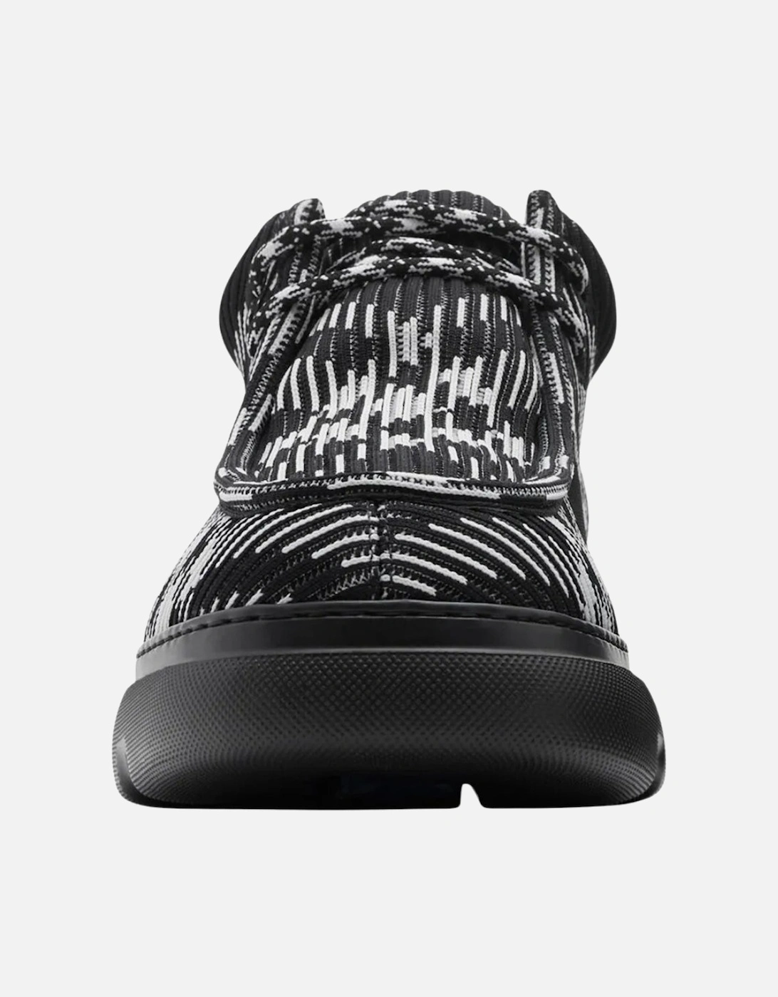 Checked Creeper Round-Toe Black Derby Trainers