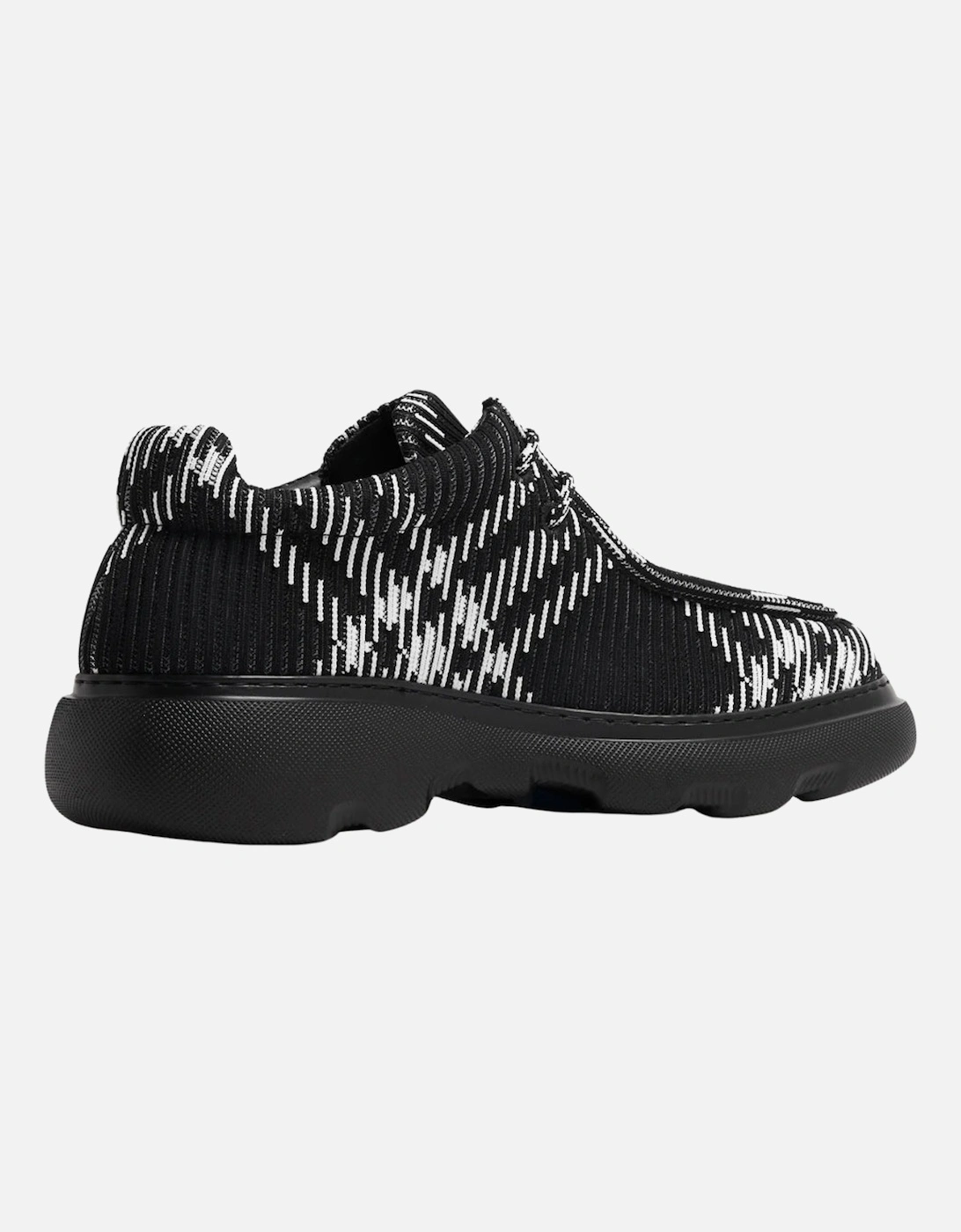 Checked Creeper Round-Toe Black Derby Trainers