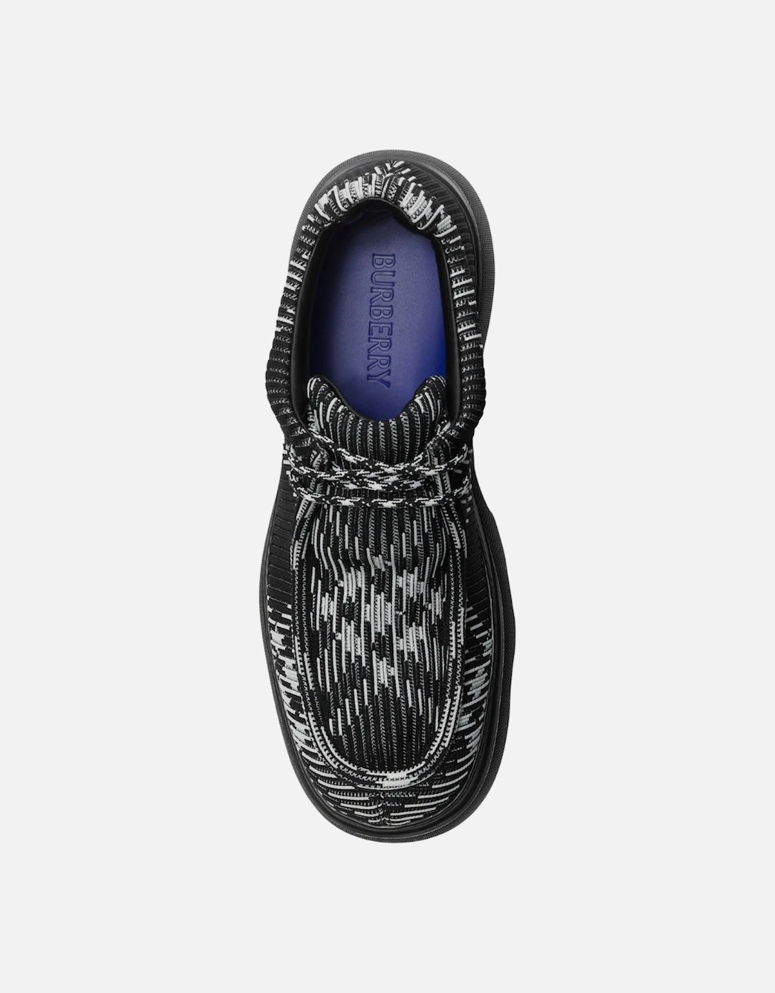 Checked Creeper Round-Toe Black Derby Trainers