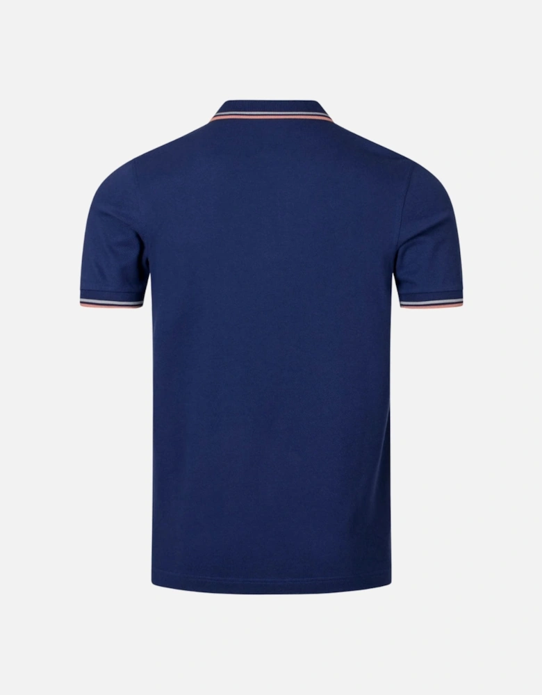 Twin Tipped Rust/Seagrass French Navy Blue Polo Shirt