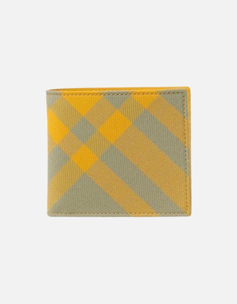 Checked Bi-Fold Desert Sage Green/Sunflower Yellow Wallet