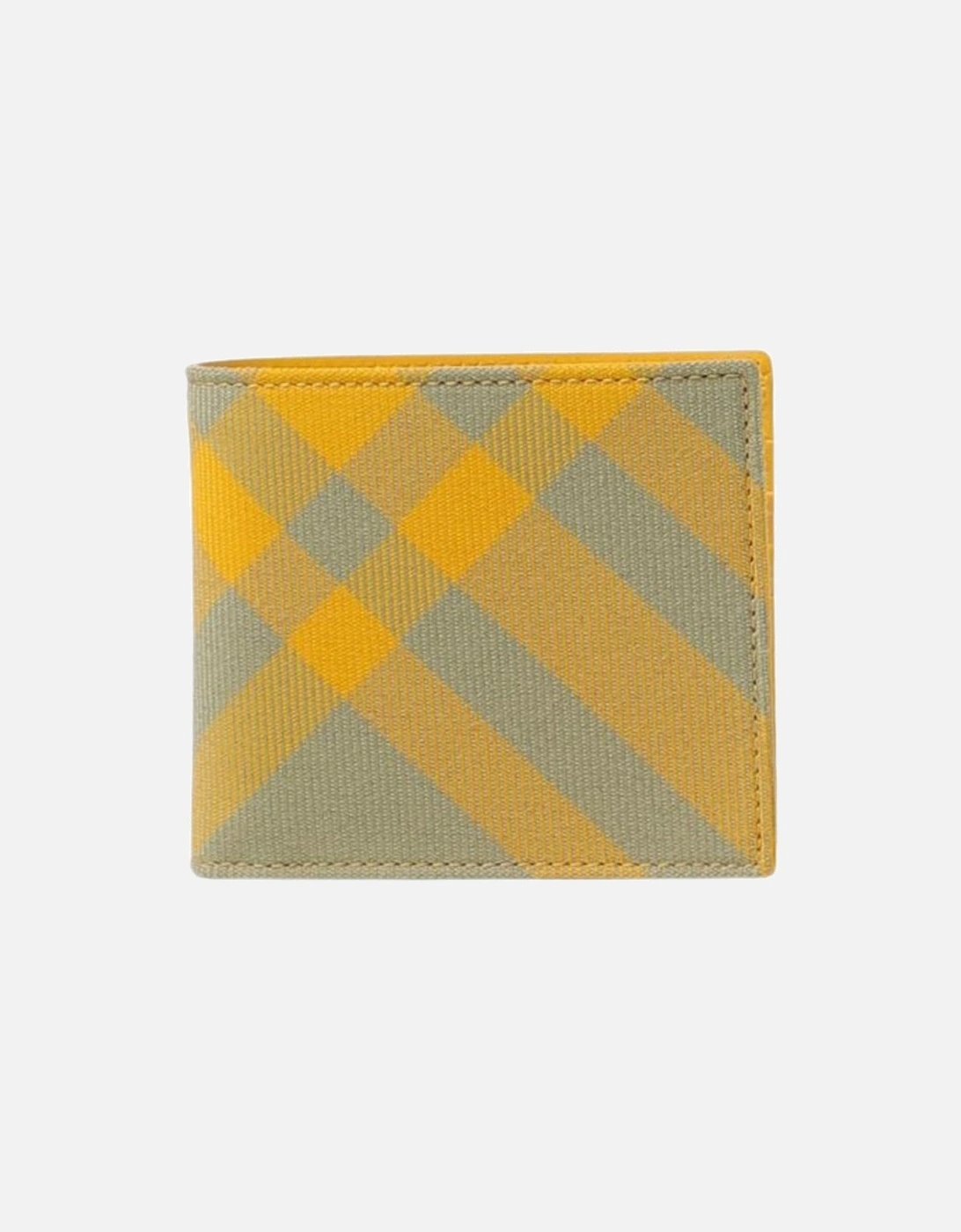 Checked Bi-Fold Desert Sage Green/Sunflower Yellow Wallet, 4 of 3