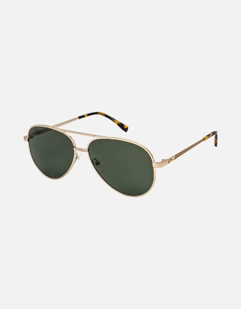 Gold Metal Frame Green Polarized Sunglasses