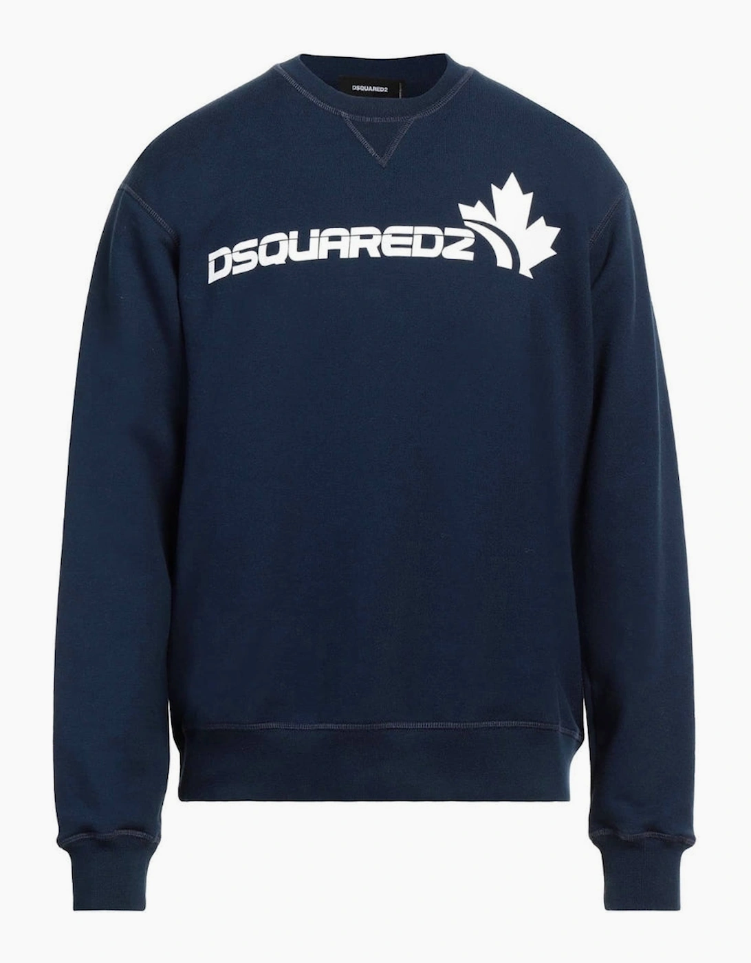 Men's Dsquared2 Bold Maple Leaf Logo Navy Blue Sweatshirt - Size: 44