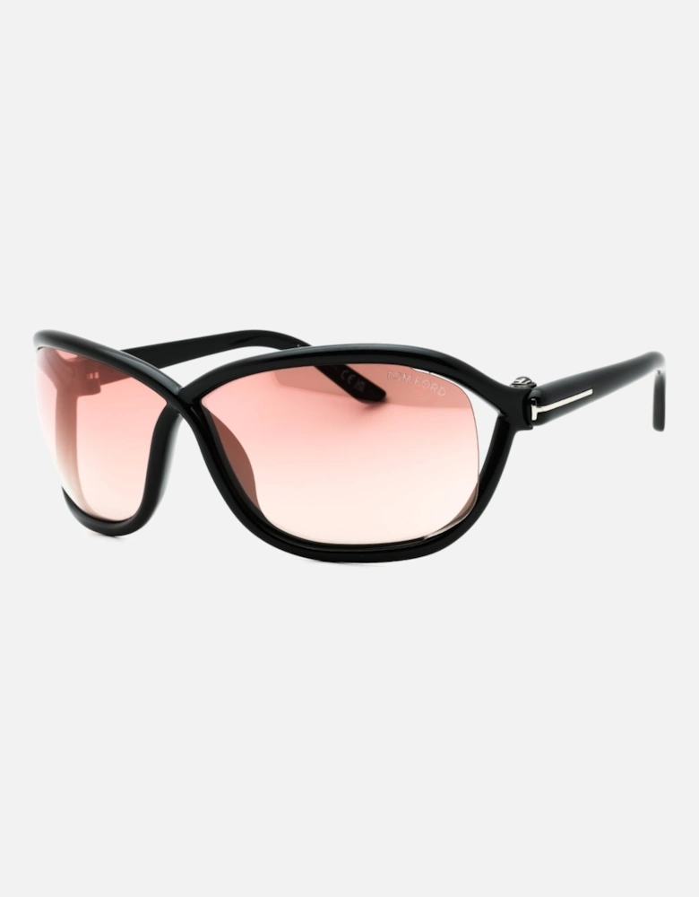 Mirror Velvet Lens Shiny Black Sunglasses