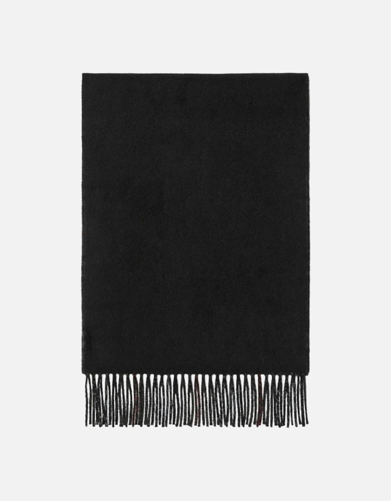 checked Reversible Black Cashmere Scarf