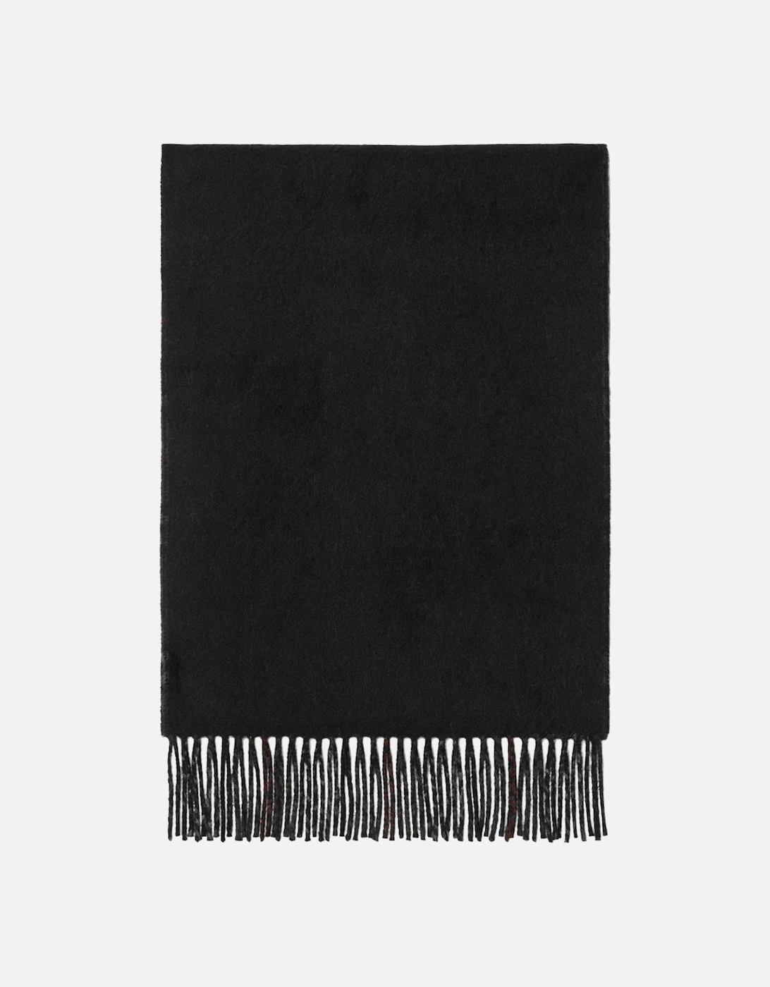 checked Reversible Black Cashmere Scarf